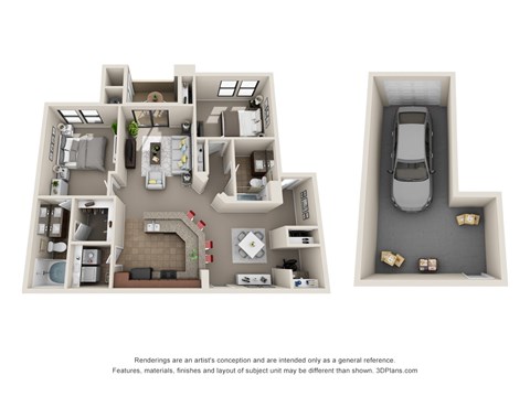 Colton Apartments in Henderson, Nevada Two Bedroom Floor Plan